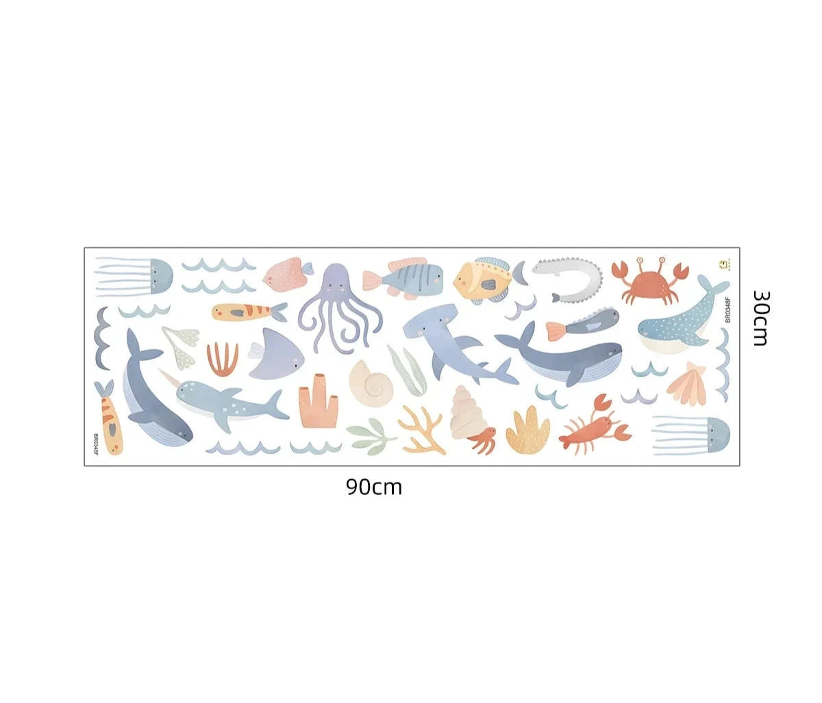 Stickers muraux animaux marins pour enfants