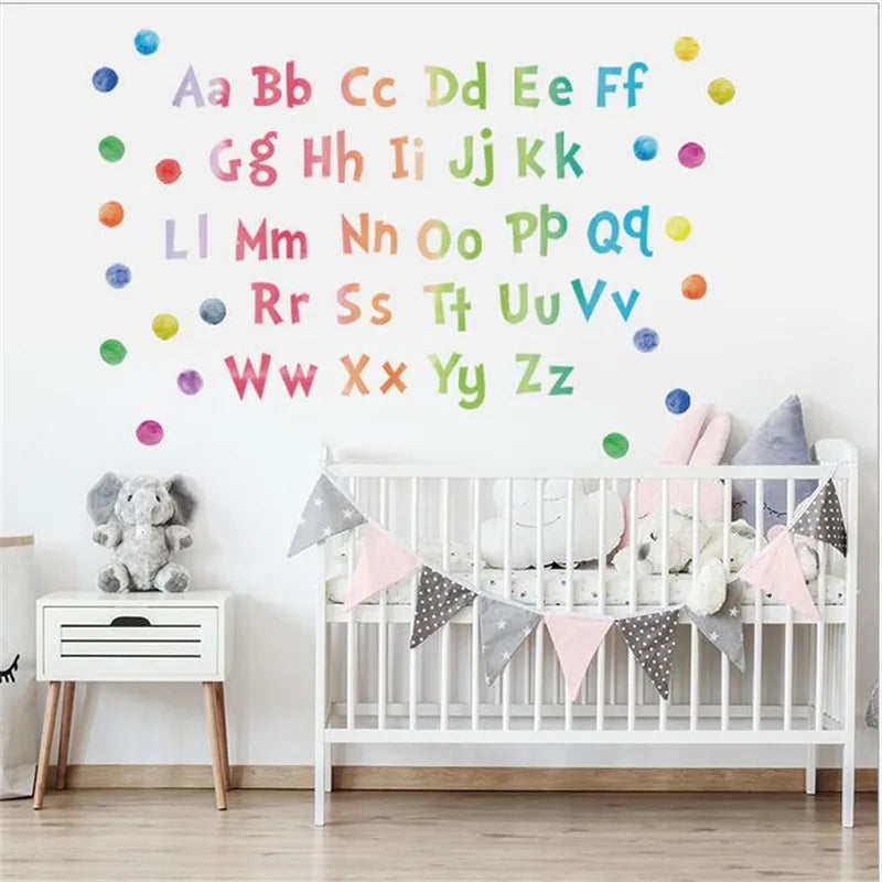 Stickers muraux alphabet vibrants pour enfants