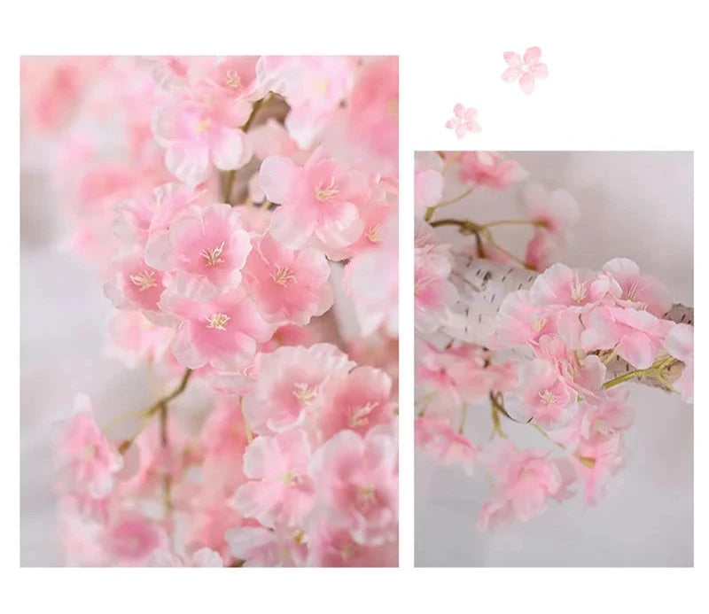 Guirlande de fleurs de cerisier artificielles en rotin, colorée