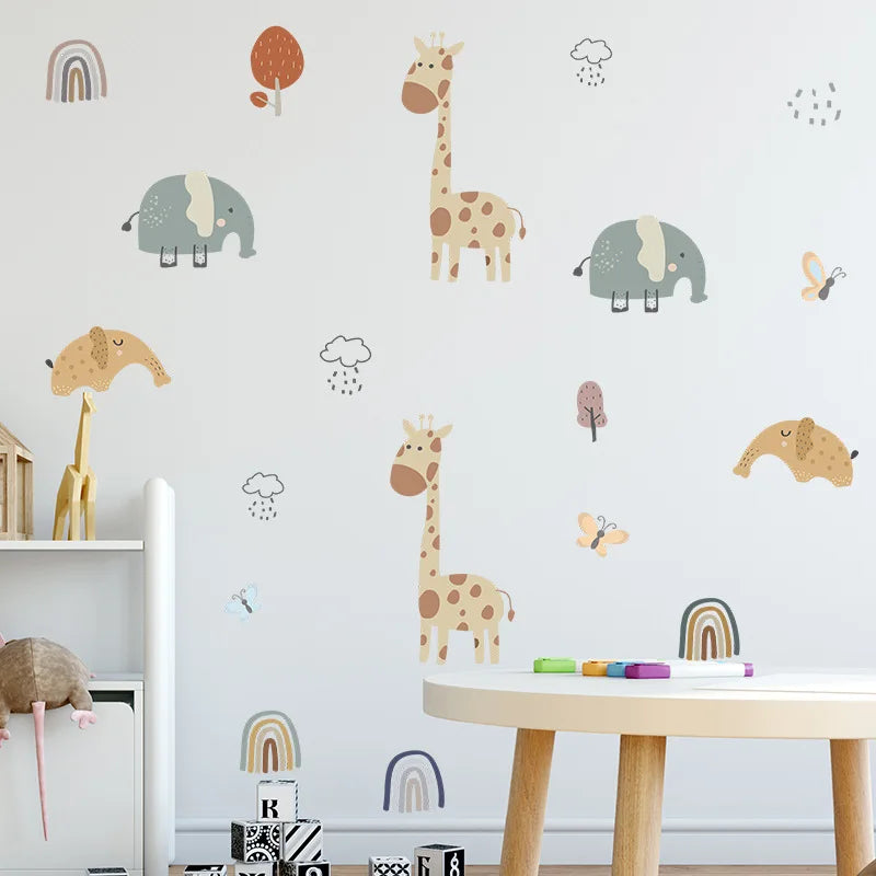 Stickers animaux ludiques pour chambre d'enfants