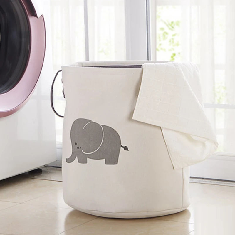 Panier à linge avec poignée éléphant