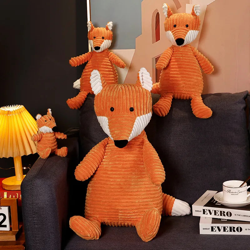 Peluche renard côtelée pour enfants mignonne