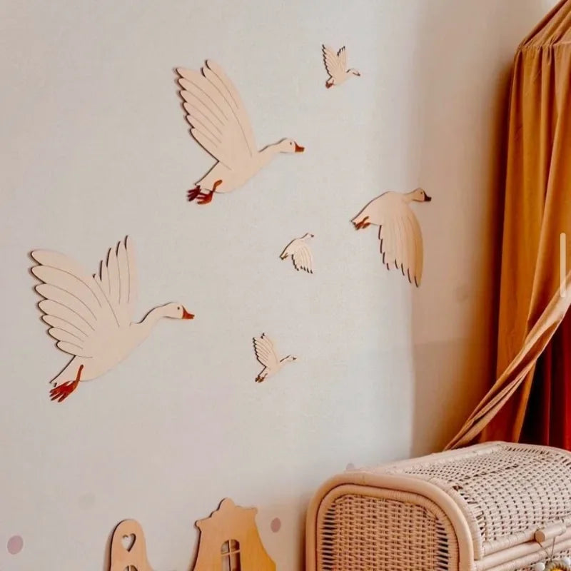 Décoration murale cygnes pour chambre d'enfants