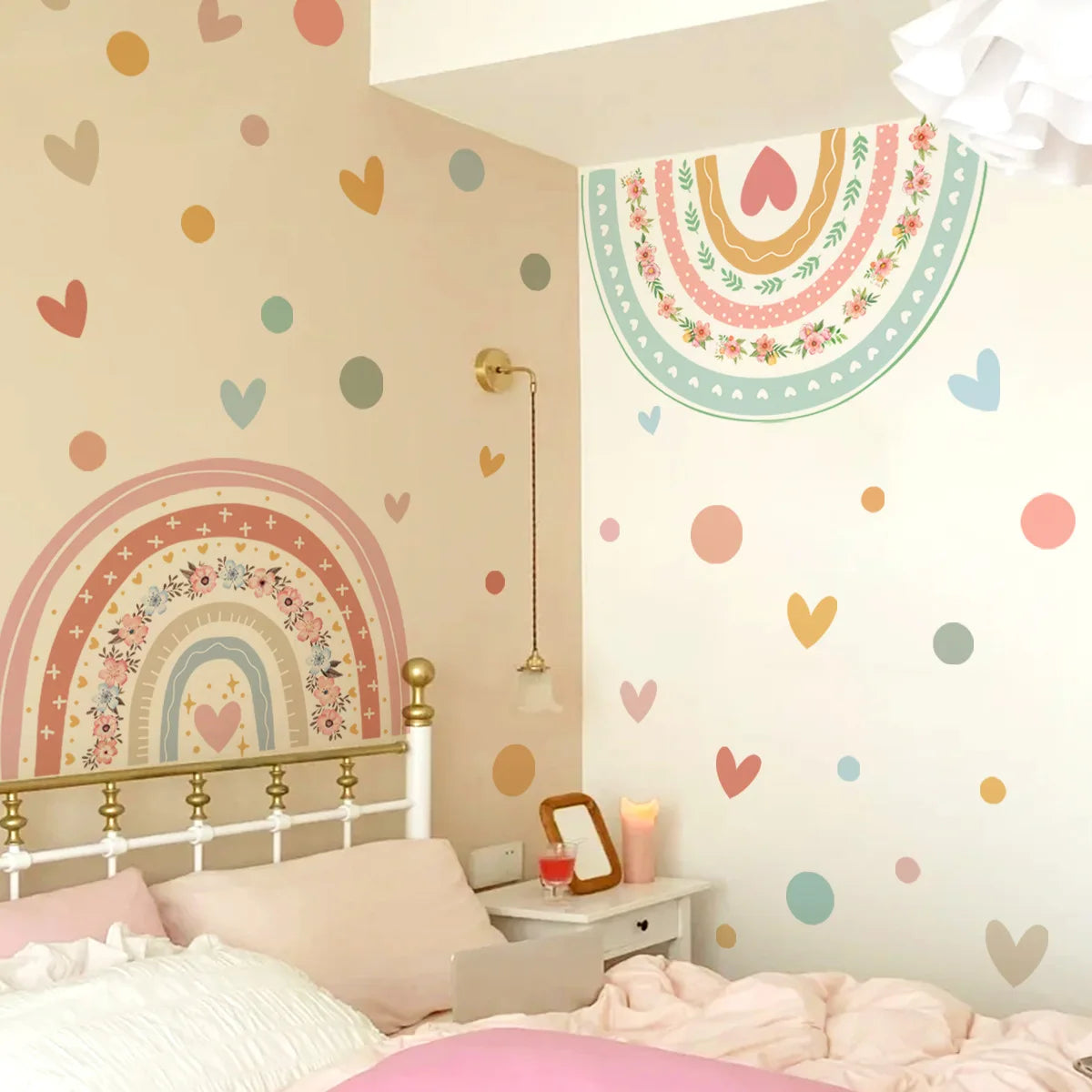 Papier peint arc en ciel pour chambre d'enfants