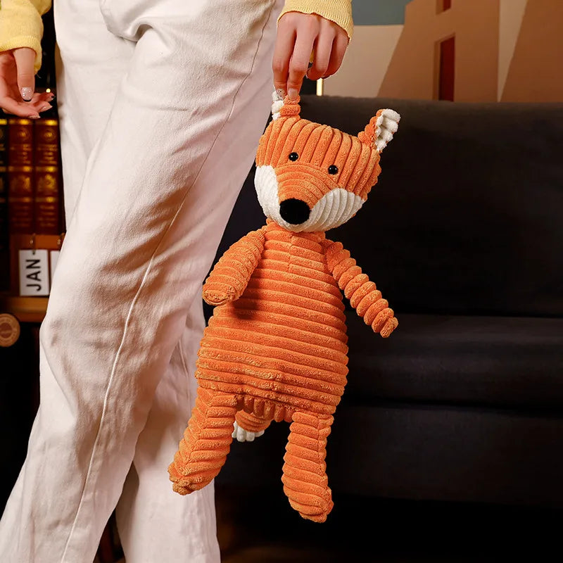 Peluche renard cotelé pour enfants