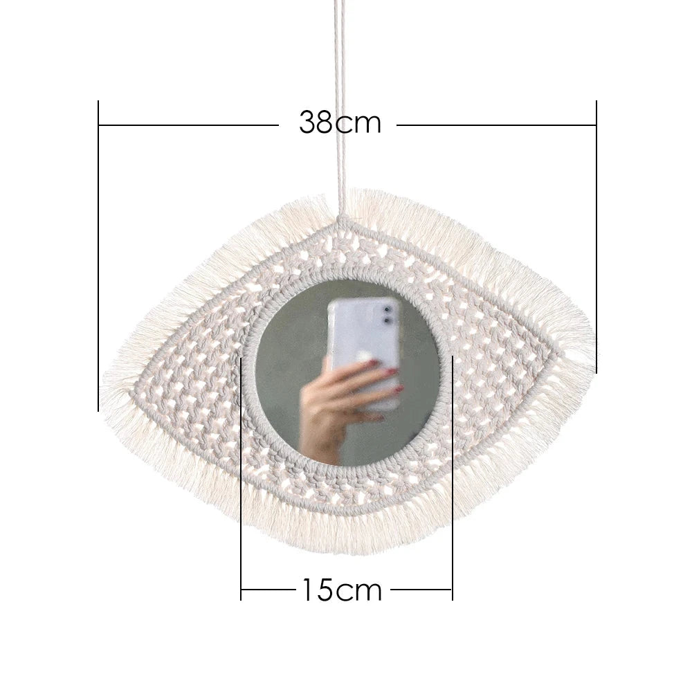 Miroir en macramé décoration pour chambre d'enfants