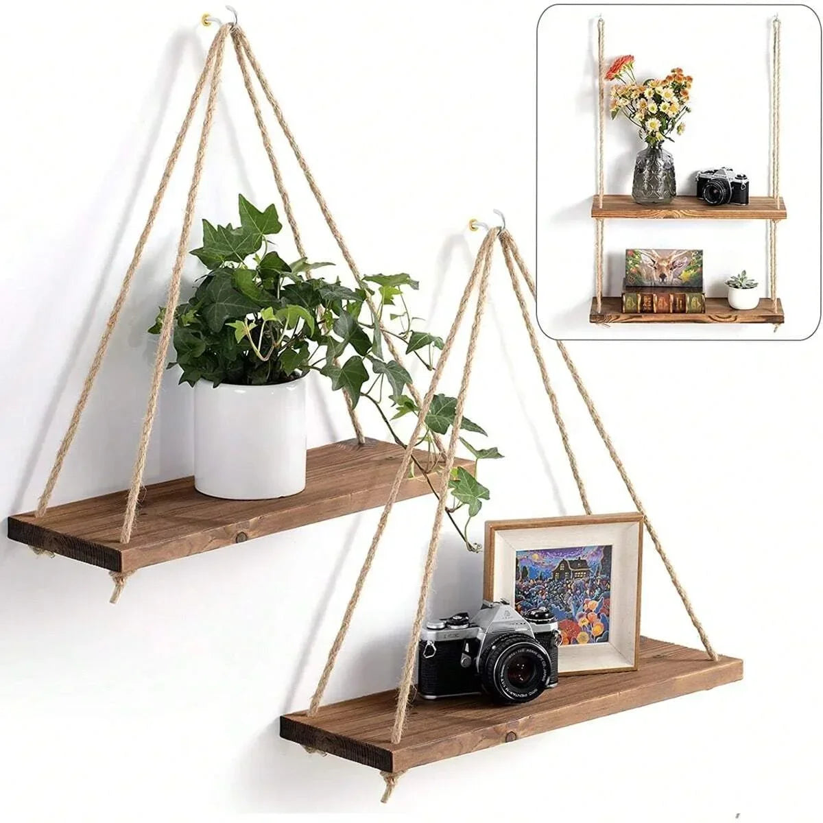 Étagère murale en bois pour enfants avec style rustique