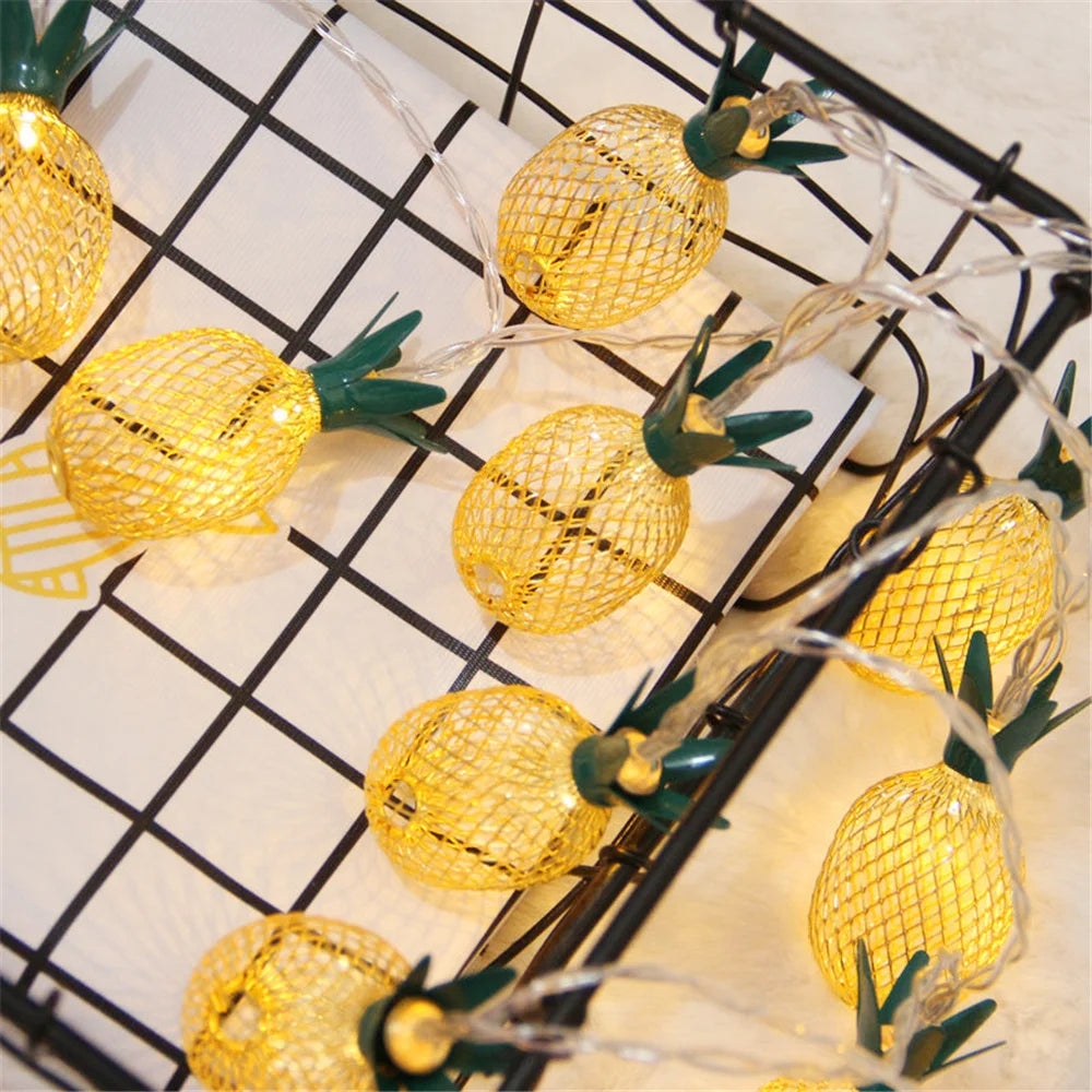 Guirlande LED ananas pour décoration tropicale