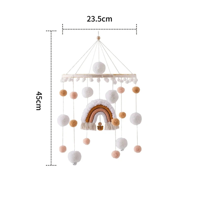 Mobile de lit bébé arc-en-ciel apaisant