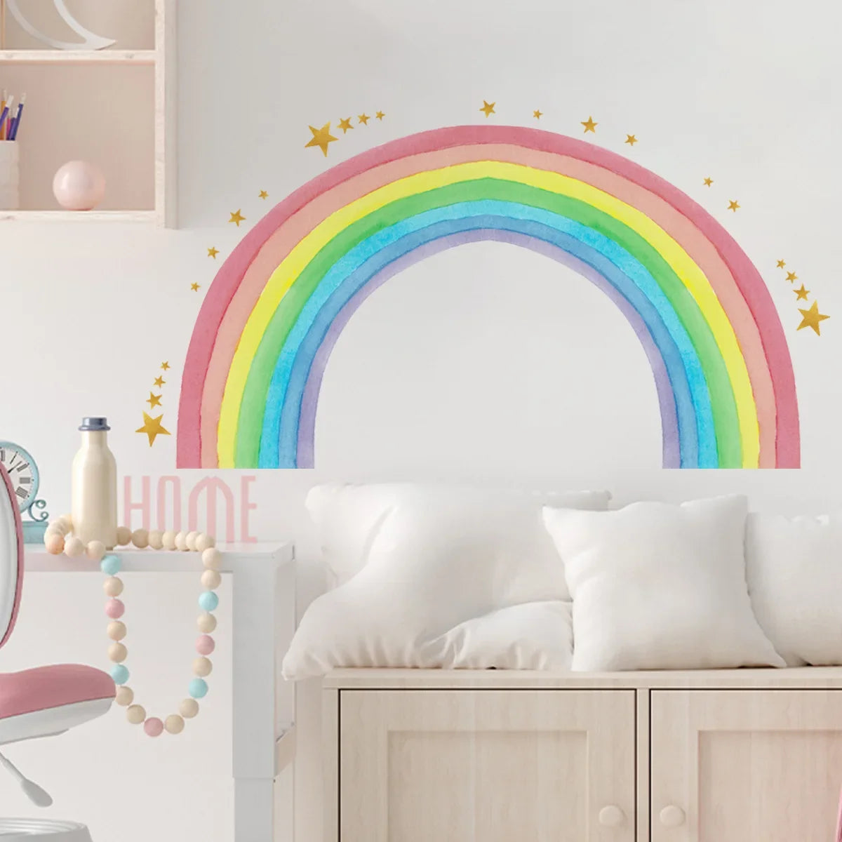 Stickers arc en ciel XXL pour chambre d'enfants