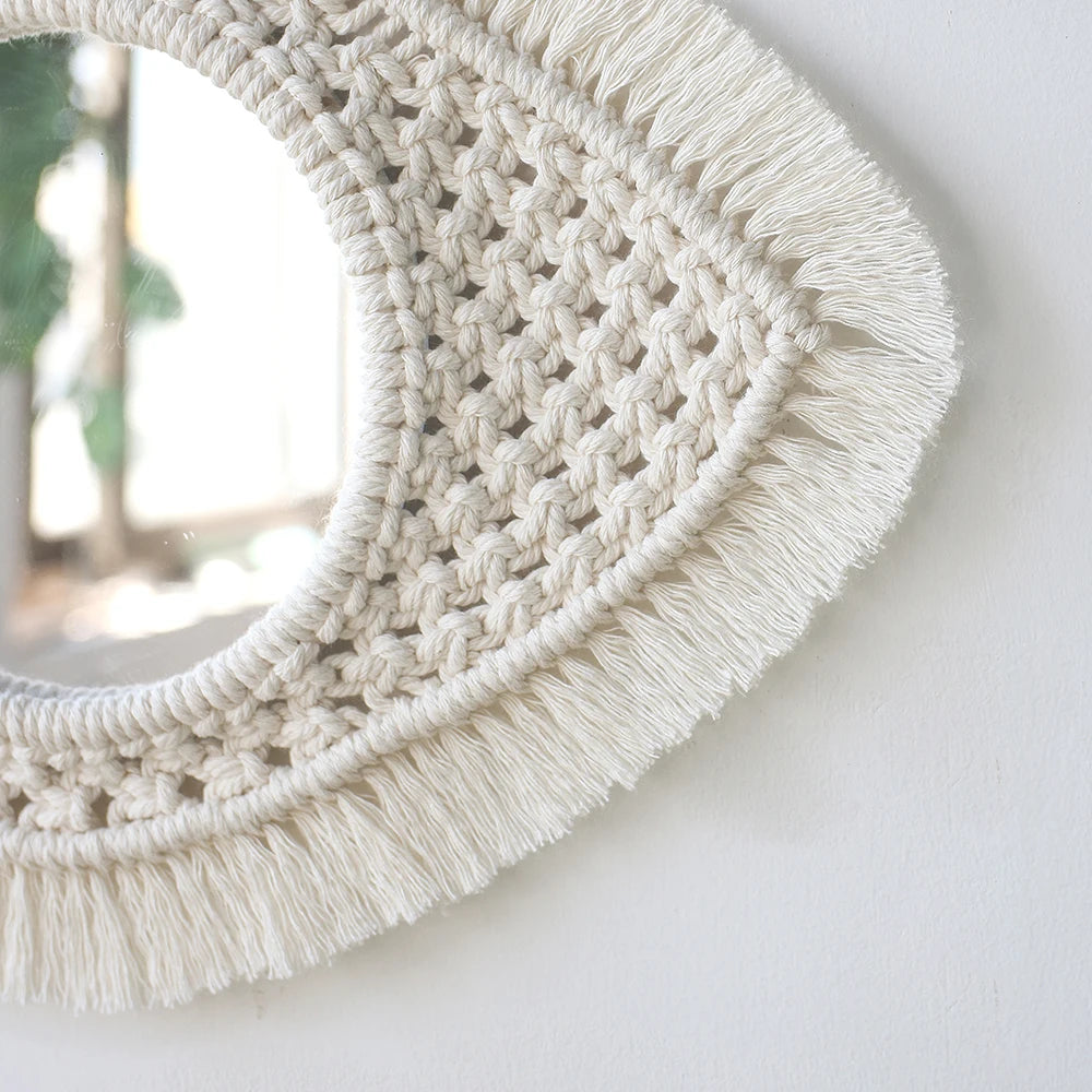 Miroir en macramé décoration pour chambre d'enfants